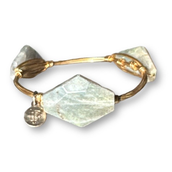 Medium Labradorite Hexagon Large 7.5" Bangle by Bourbon and Boweties - Picture 3 of 5